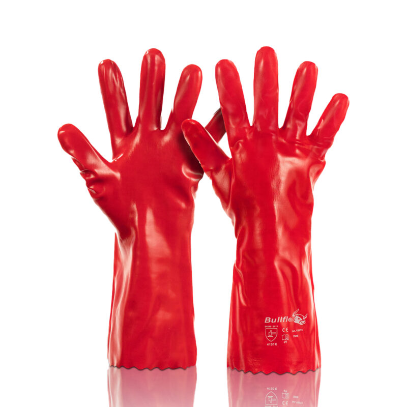 PVC handschoen rood 35 centimeter 10372