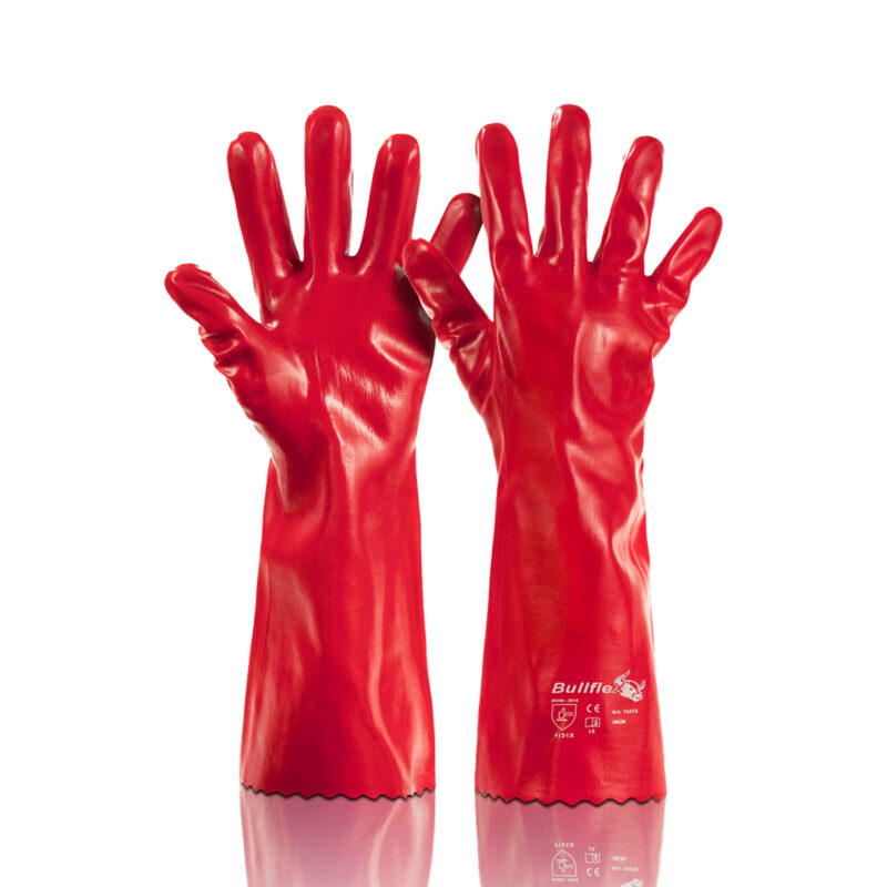 PVC handschoen rood 40 centimeter 10373