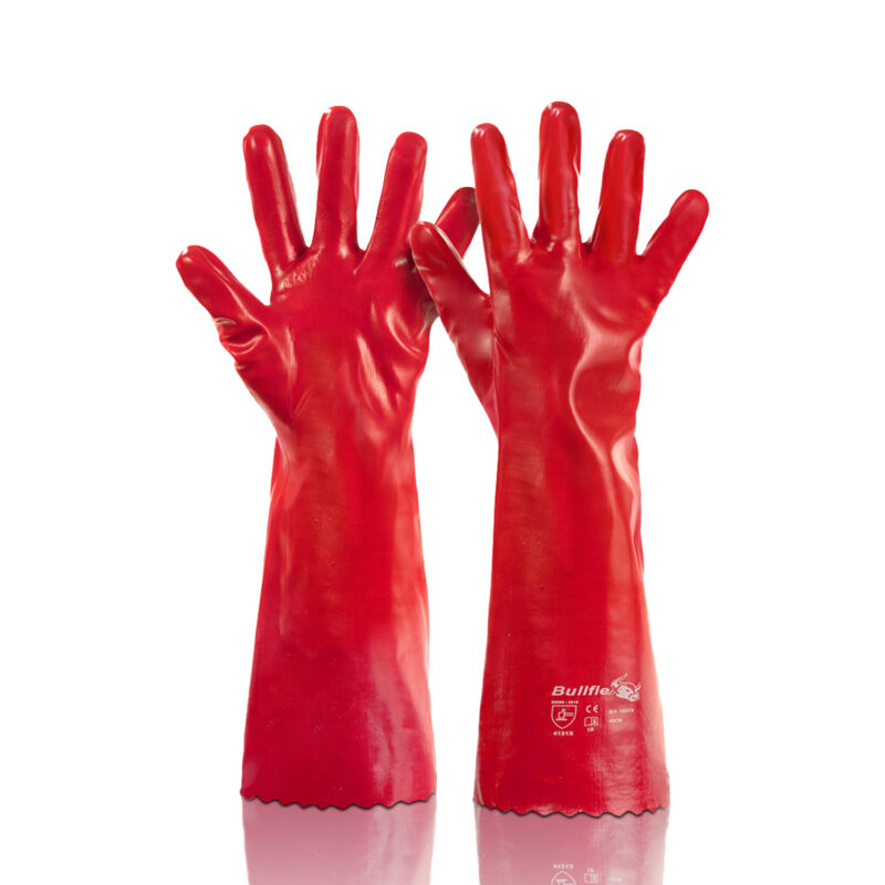 PVC handschoen rood 45 centimeter 10374