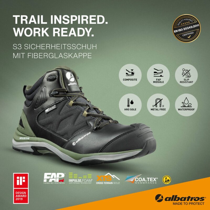 Hoge Werkschoen Albartos Ultratrail Olive S3 - Afbeelding 6