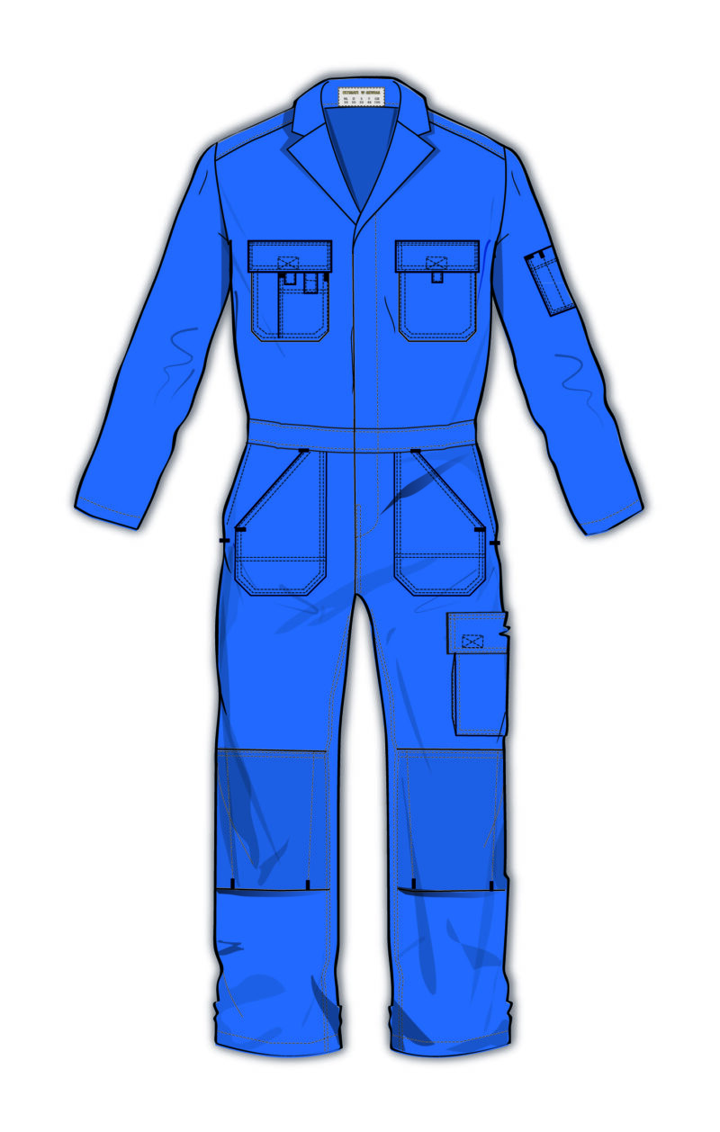 Kwaliteitsoverall met kniezakken (KLM-imitatie) 100% katoen - Afbeelding 4